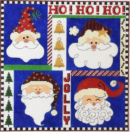Four Square Santa Painted Canvas The Meredith Collection  - 1