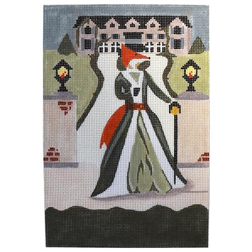 Fox & House Painted Canvas The Plum Stitchery 
