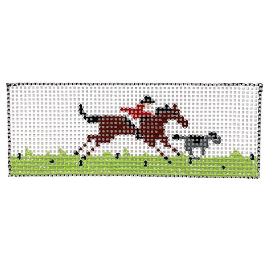 Fox Hunt with Leather Key Chain Painted Canvas The Meredith Collection 
