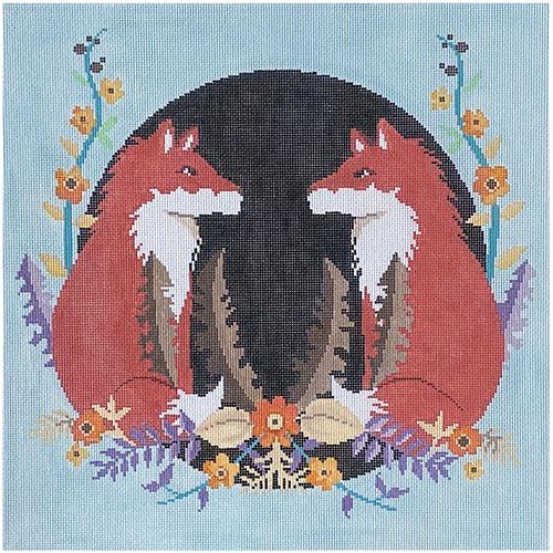 Foxes Painted Canvas The Meredith Collection  - 1
