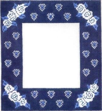 Frame - Blue, White Painted Canvas Cooper Oaks Design 