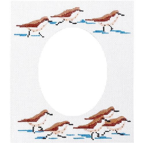 Frame - Running Sandpipers Painted Canvas Kate Dickerson Needlepoint Collections 