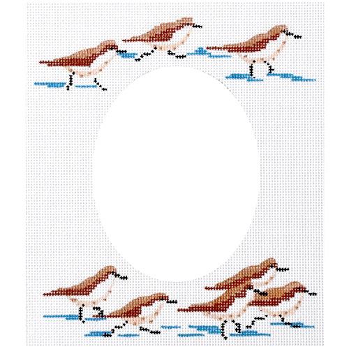 Frame   Running Sandpipers Painted Canvas Kate Dickerson Needlepoint Collections  - 1