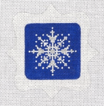 Framed Snowflake Blue Painted Canvas Pepperberry Designs  - 1