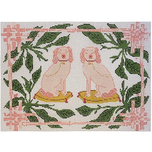 Frechy and Cha Cha Painted Canvas The Plum Stitchery 