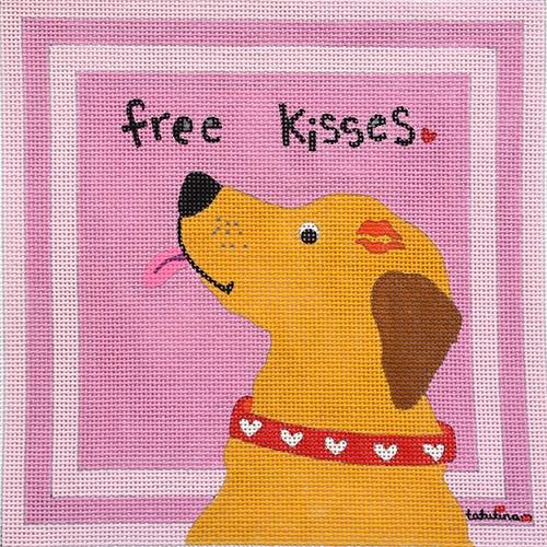 Free Kisses on 18 Painted Canvas Tango and Chocolate 