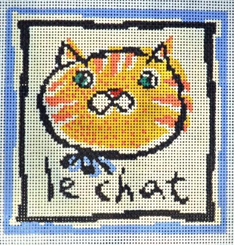French Lesson Cat Painted Canvas Birds of a Feather  - 1