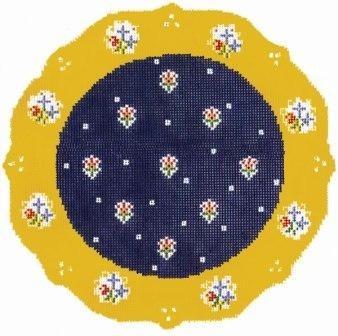 French Plate - Blue Painted Canvas Cooper Oaks Design 