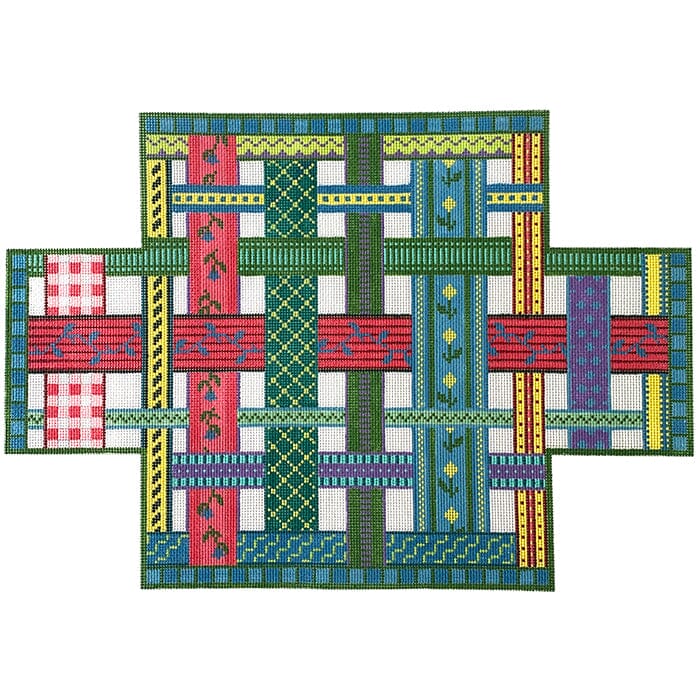 French Ribbon Brick Cover Painted Canvas Whimsy & Grace
