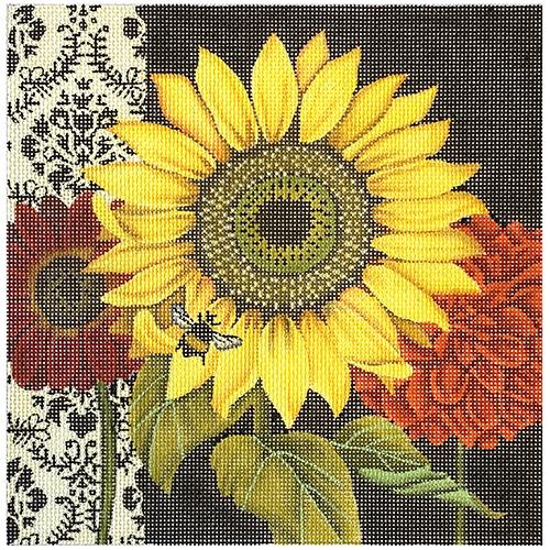 French Sunflower #2 Painted Canvas Painted Pony Designs  - 1