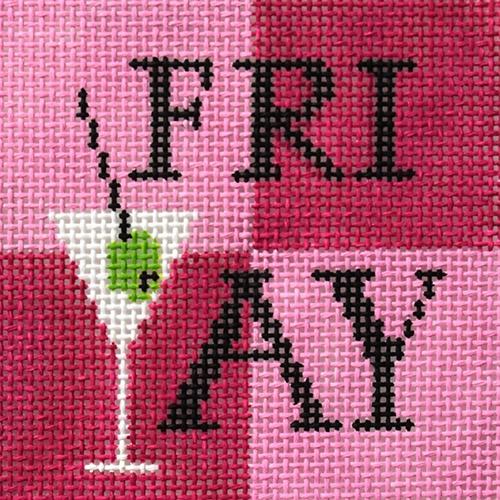FriYay (pink) Painted Canvas Vallerie Needlepoint Gallery 