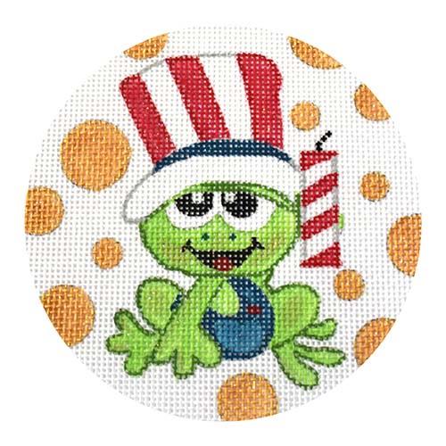 Frog Firecracker Painted Canvas A Poore Girl Paints  - 1