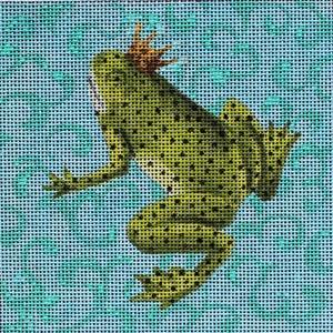 Frog with Crown Painted Canvas Colors of Praise  - 1