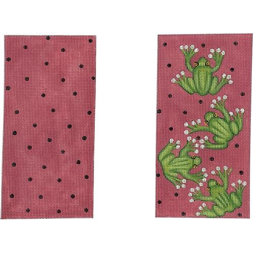 Frogs on Pink EGC Painted Canvas The Meredith Collection 