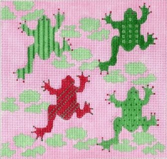 Frogs Painted Canvas CBK Needlepoint Collections  - 1