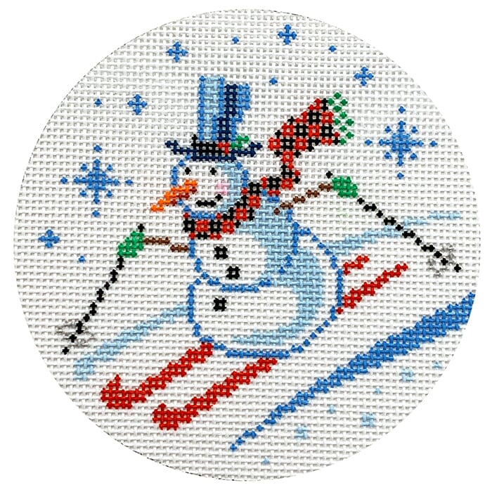 Frosty Loves Skiing Painted Canvas Lauren Bloch Designs 