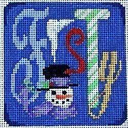"Frosty" Square Ornament on 13 Painted Canvas Associated Talents 