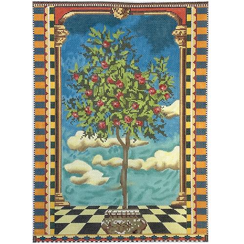 Fruit Tree with Blue Background Painted Canvas Colors of Praise 
