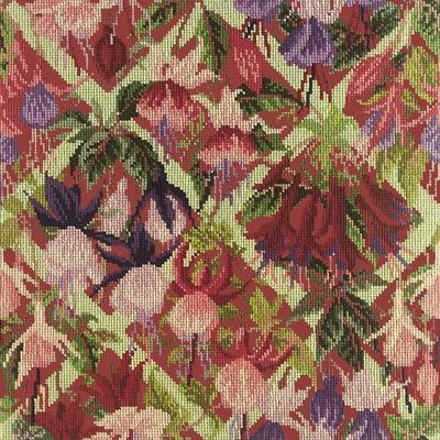 Fuchsia Trellis Needlepoint Kit Kits Elizabeth Bradley Design Dark Red 
