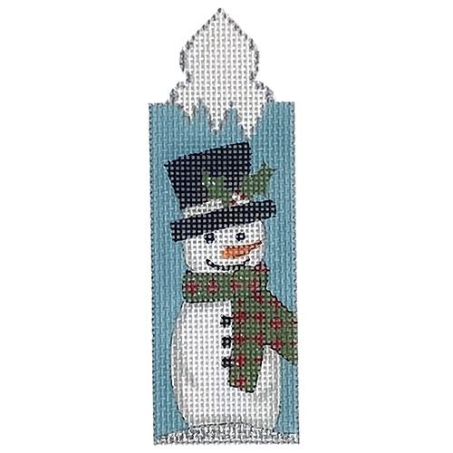 Full Body Snowman Candle Painted Canvas Alice Peterson Company  - 1