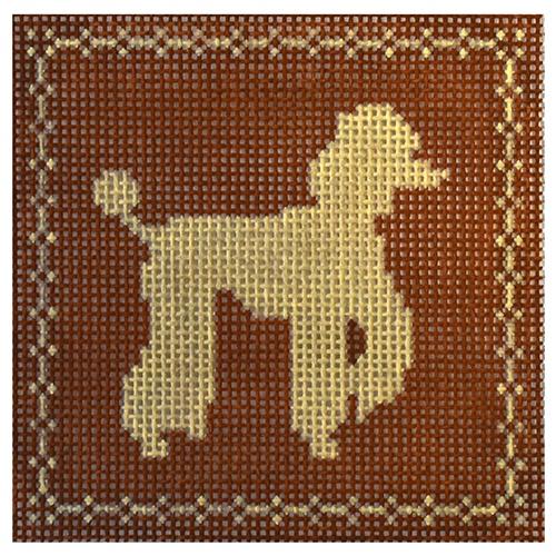 Full Poodle Painted Canvas The Plum Stitchery  - 1