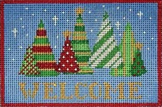 Funky Trees Welcome Sign Painted Canvas Associated Talents 
