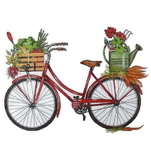 Garden Bike Painted Canvas Melissa Shirley Designs  - 1