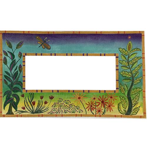 Garden Frame with Dragonfly Painted Canvas Zecca  - 1