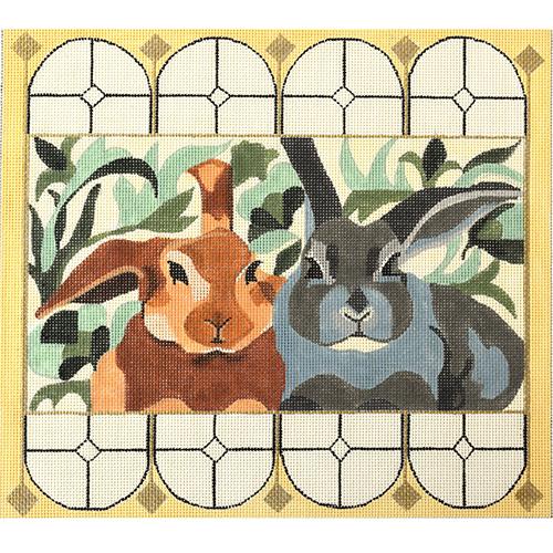 Garden Rabbits Painted Canvas Melissa Prince Designs  - 1