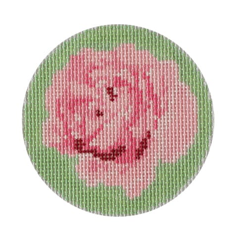 Garden Rose Round Painted Canvas Atlantic Blue Canvas  - 1