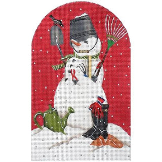 Garden Snowman Painted Canvas Mary Lake Thompson 
