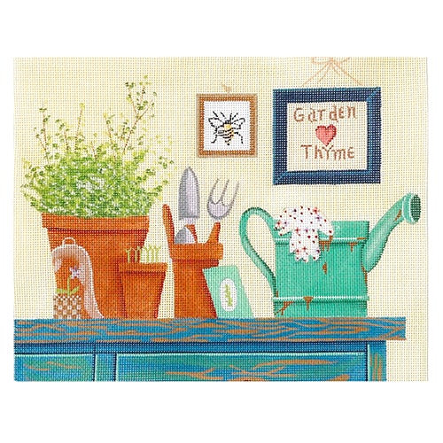 Garden Thyme Painted Canvas Vallerie Needlepoint Gallery  - 1