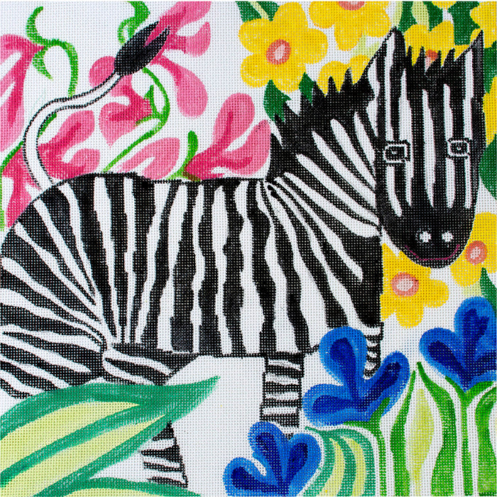 Garden Zebra JS Painted Canvas Jean Smith 