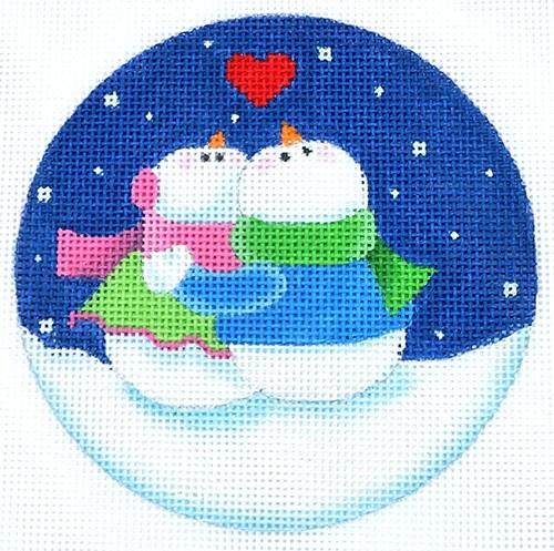 Gazing Snow Couple Painted Canvas Pepperberry Designs 