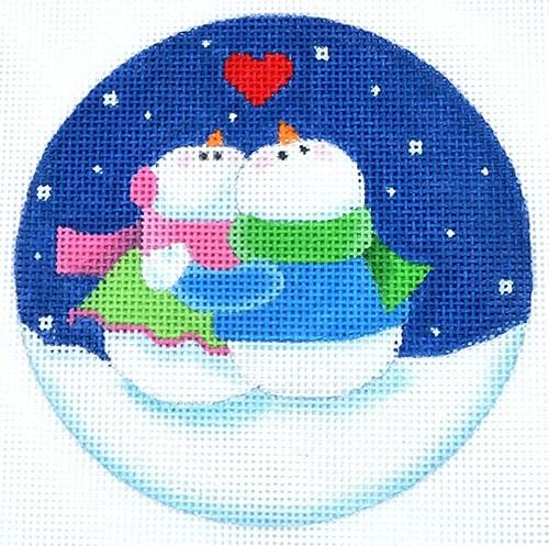 Gazing Snow Couple Painted Canvas Pepperberry Designs 

