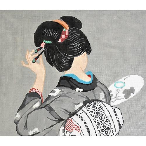 Geisha Beauty Painted Canvas The Meredith Collection 