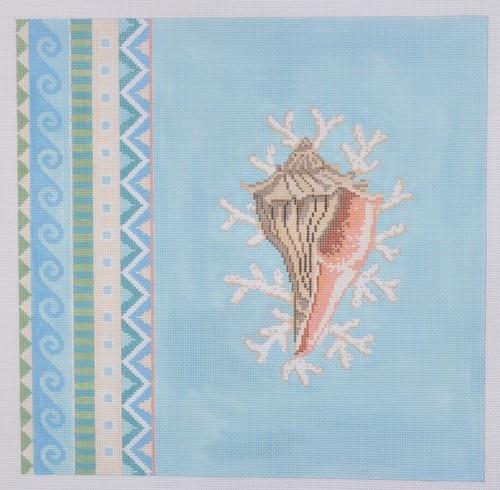 Geo Pattern Lightling Whelk Painted Canvas Susan Roberts Needlepoint Designs, Inc. 