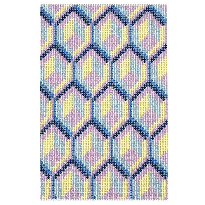 Geode Passport Insert (Blue + Purple + Yellow) Painted Canvas Rachel Barri Designs  - 1