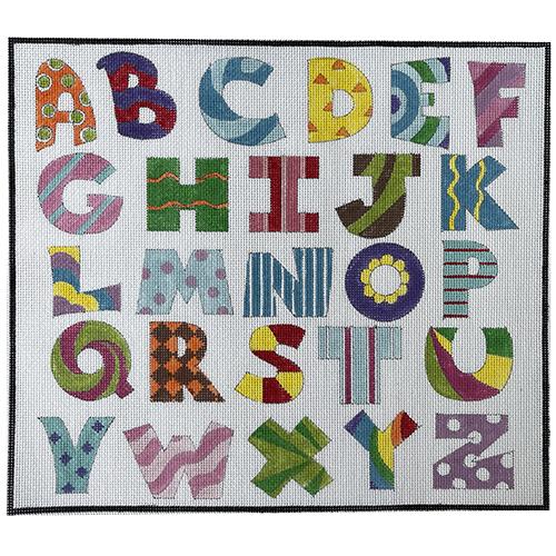Geometric Alphabet Painted Canvas Alice Peterson Company 
