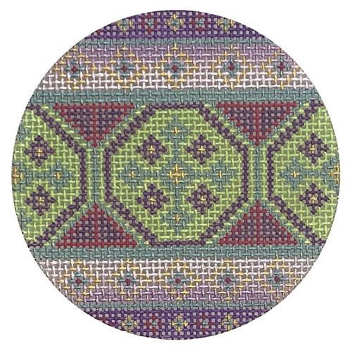 Geometric Round (24) Painted Canvas Danji Designs  - 1