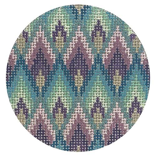 Geometric Round #6 Painted Canvas Danji Designs 
