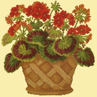 Geranium Pot Needlepoint Kit Kits Elizabeth Bradley Design Butter Yellow 
