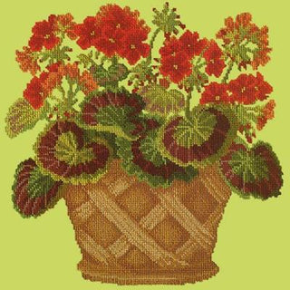 Geranium Pot Needlepoint Kit Kits Elizabeth Bradley Design Pale Lime 
