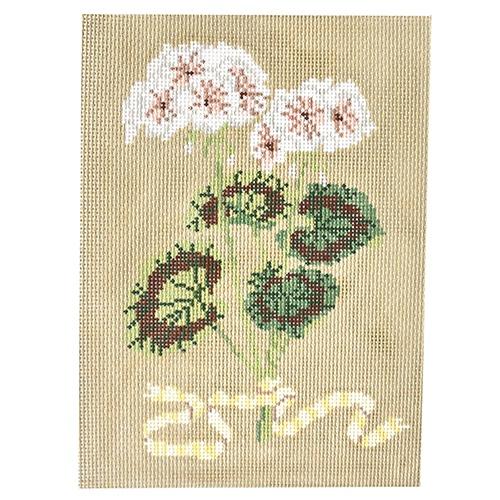 Geraniums Painted Canvas The Plum Stitchery  - 1