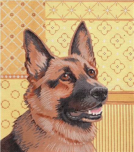 German Shepherd Painted Canvas Labors of Love Needlepoint 