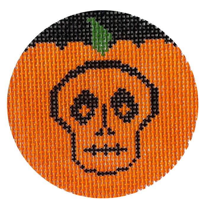 Ghoulish Pumpkinface Painted Canvas NeedleDeeva 
