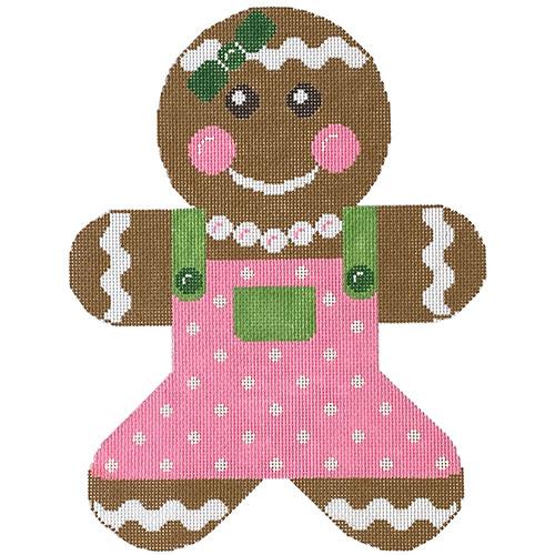 Giant Gingerbread Girl   Pink Painted Canvas Rachel Donley 
