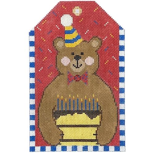Gift Tag - Birthday Bear Painted Canvas The Meredith Collection 