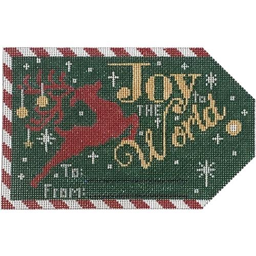 Gift Tag   Joy to the World Painted Canvas The Meredith Collection  - 1
