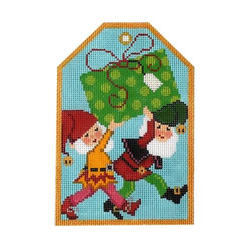 Gift Tags - Christmas Elves Painted Canvas The Meredith Collection 